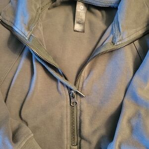 90 Degree By Reflex Khaki Green Zip-Up Sweatshirt